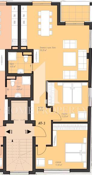 Продава се Тристаен апартамент в София, в.з. Киноцентъра 3 част - 113 кв.м за 1408 €/кв.м - Снимка #8