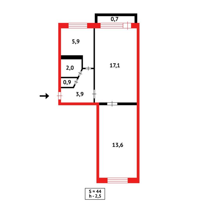 Продам 2комнатную в Майкудуке без ремонта