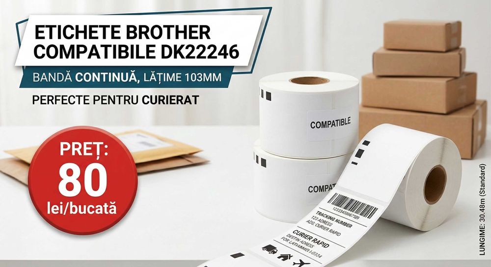 Etichete Brother DK-22246 Compatibile – 103mm (Ideale AWB Curierat)