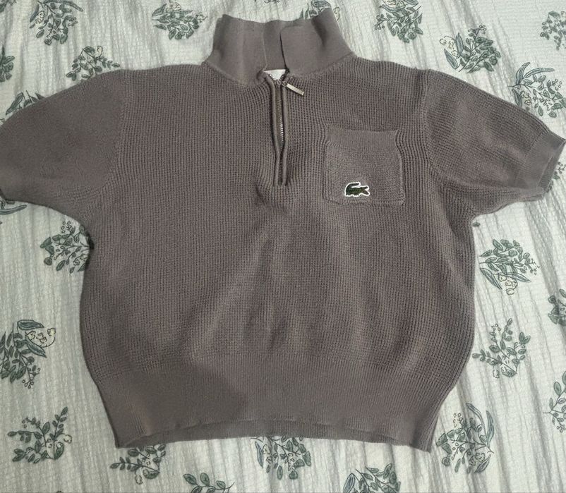 топ Lacoste / crop knit zip polo