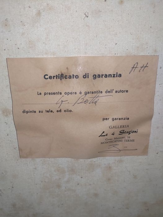 Tablou original italian, G. Botta, ulei pe pânză, cu certificat