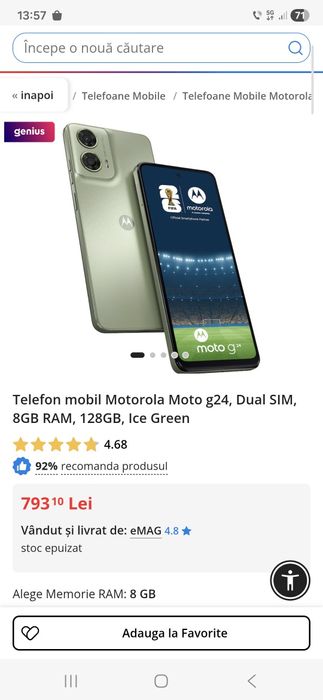 Motorola G24 cu garantie  Emag 8GB RAM *samsung*oppo*xiaomi