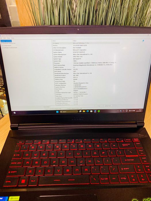 Лаптоп MSI Katana 15, Intel® Core™ i5 11th 11400H, RAM 8GB, 512GB SSD, NVIDIA RTX 3050