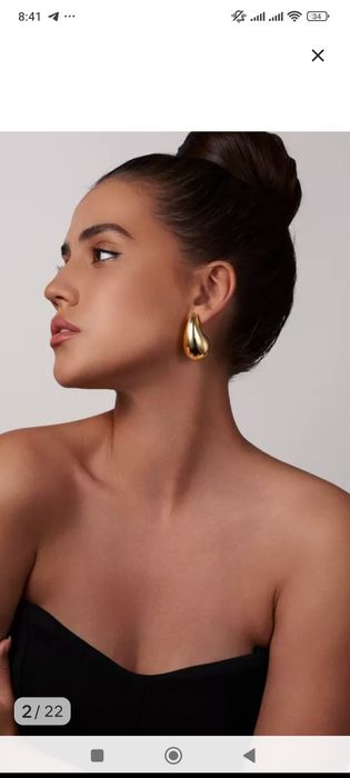Серьги капли пусеты гвоздики модные 4 см