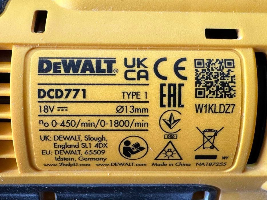 Акумулаторен винтоверт DEWALT DCD771