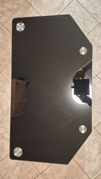 Comoda TV din sticla neagra