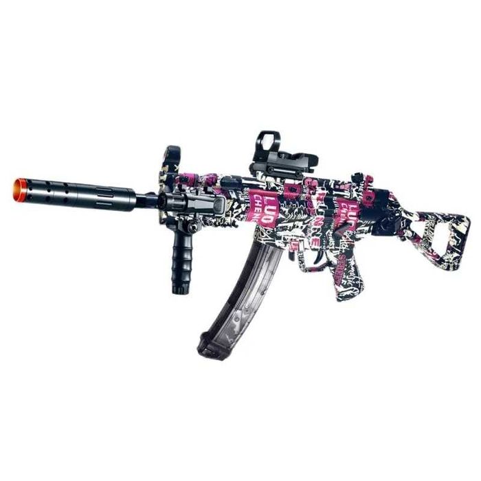 Автомат, гел бластер, пушка с гел топчета лилава, MP5K