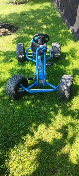 Kart cu pedale pentru copii, culoare albastra, cu sonerie