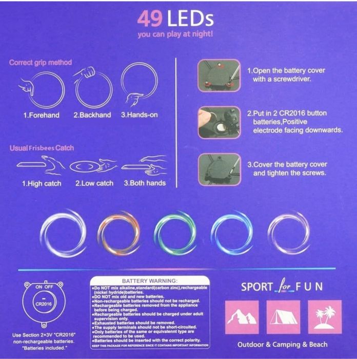 LED летящо хвърчило, 49 лампи, 27 см, синьо