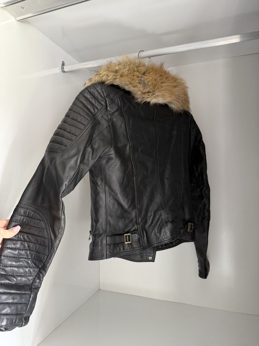 Кожено яле с естествен пух