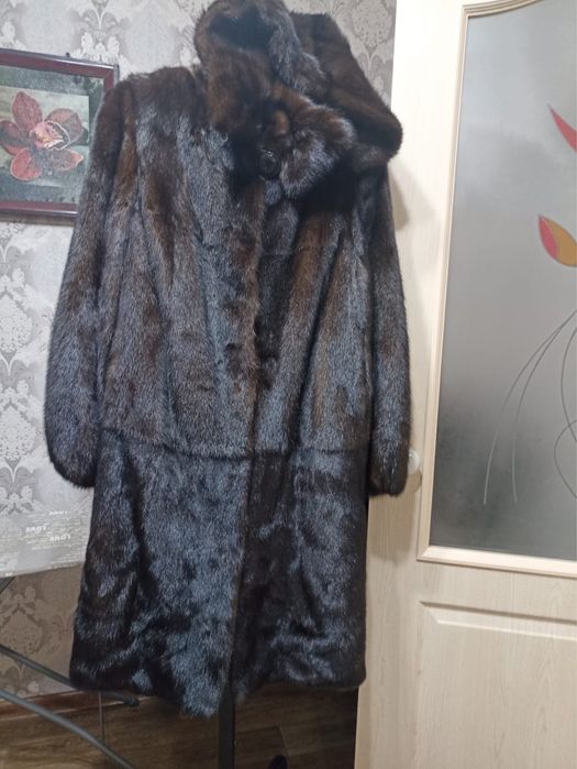 Шуба норковая с капюшоном