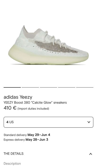 Adidas Yeezy boost 380 Calcite Glow marime 36