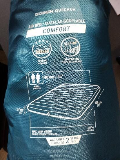 Saltea gonflabilă camping 2 persoane, - produs resigilat Decathlon