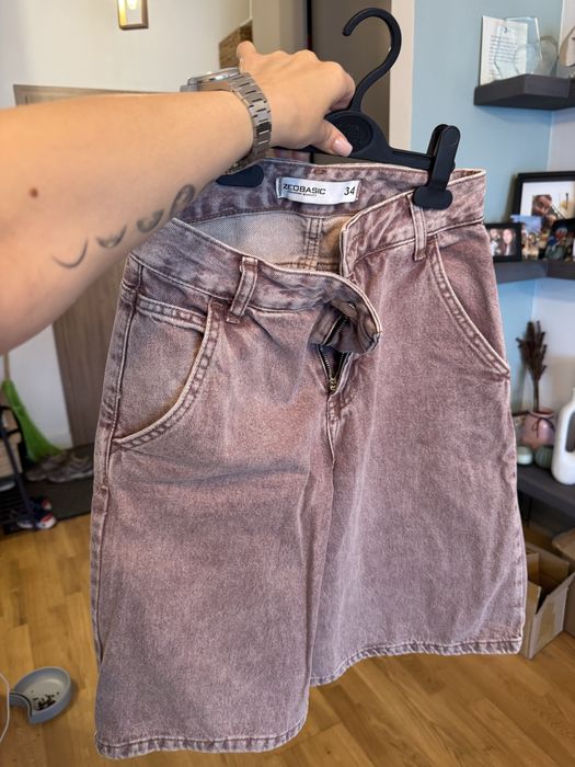 Blugi zeo basic wide leg scurți