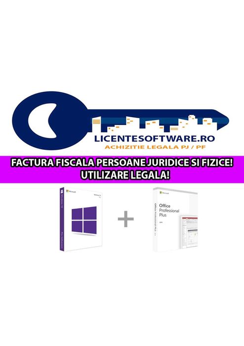 Pachet Licente RETAIL: Windows 10 Pro + Office Pro Plus 2019 - LEGAL!