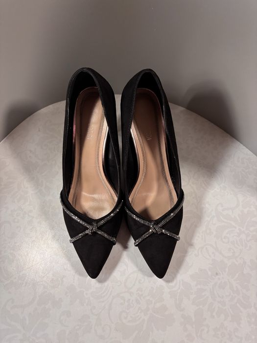 Туфли блестящие и замшевые