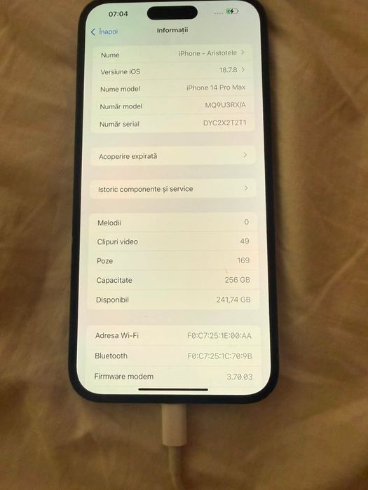 Vand iphone 14 pro max 256 gb