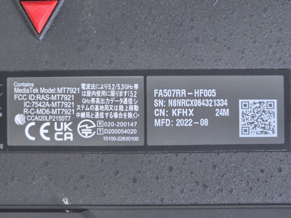 Asus TUF RTX 3070, Ryzen 7 6800H, 16gb, ssd 1 Tb