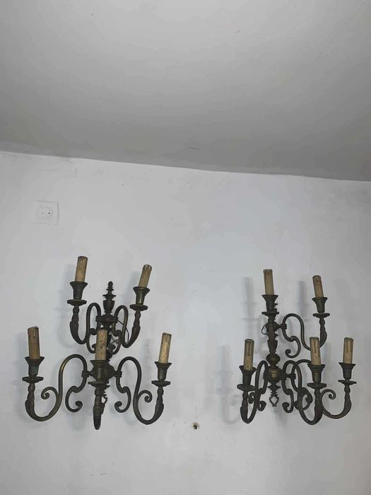 Aplice de perete din bronz cu zece brate in stil baroc
