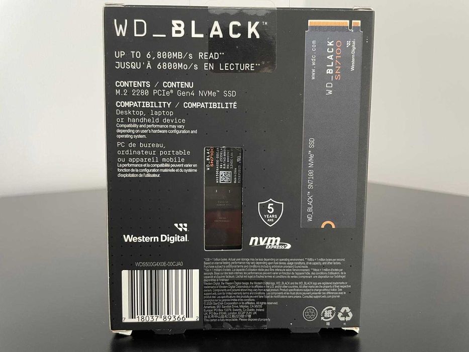 SSD Western Digital - M.2 NVMe - SN7100 - 500GB