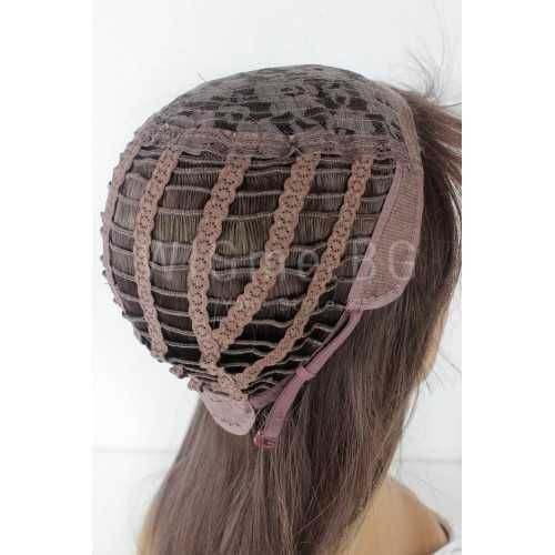 Дълга права кестенява омбре перука с бретон Мадлен