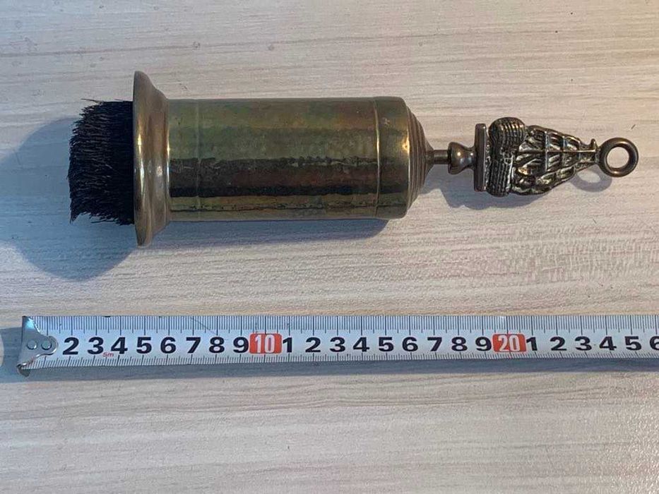 Стара бронзова четка(метличка-конски косъм)за камина -1940г