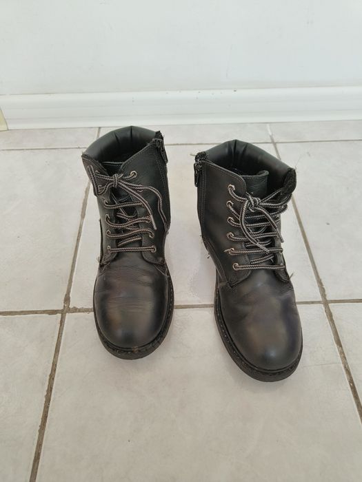 Испанские ботинки кожаные утеплённые 35 размер