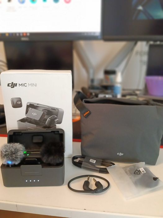 DJI Mic Mini kit 2TX 1RX USB-C jack 3.5mm TRS ca nou nefolosit set microfoane wireless bluetooth