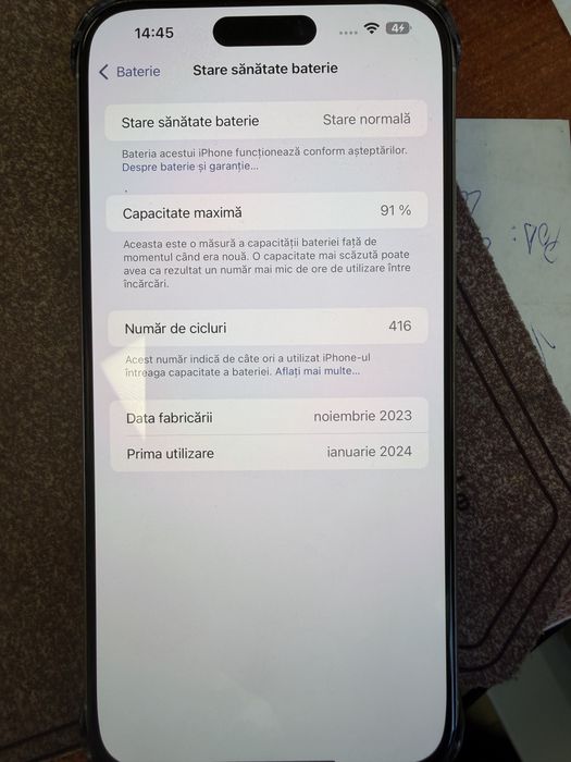 iPhone 15 pro max 1 T 91% baterie