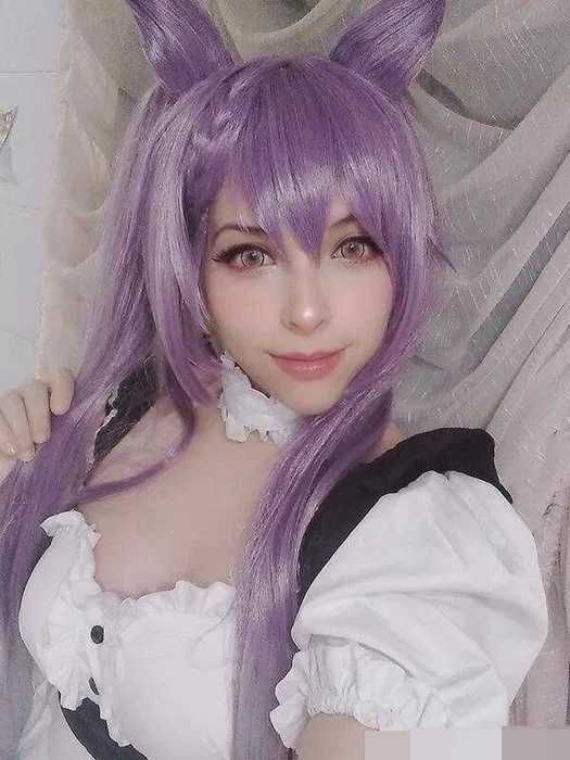Аниме косплей лилава перука с две опашки Genshin Impact Keqing Cosplay