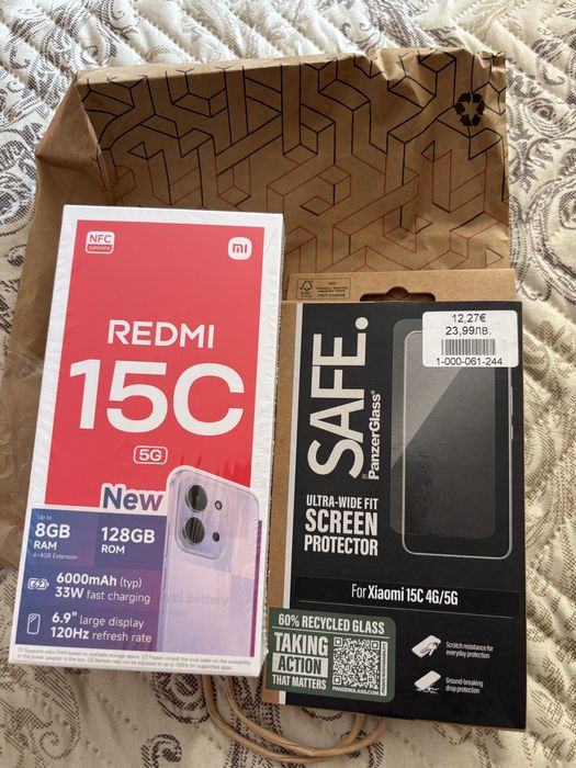 Redmi 15C+ кейс+ протектор+ 3 г гаранция