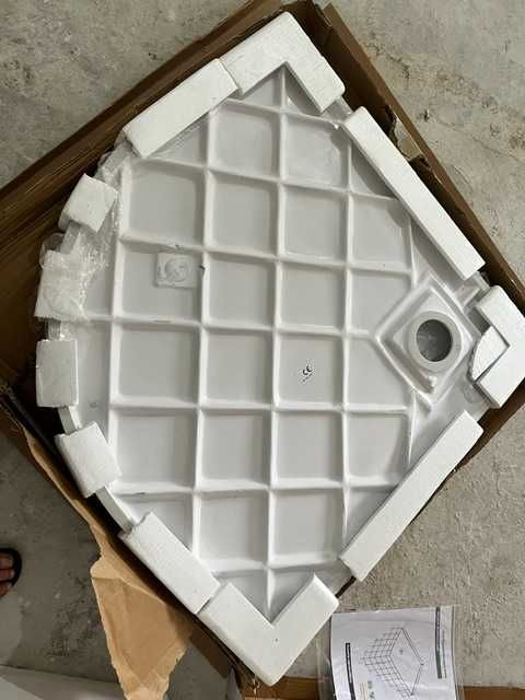 Cada dus semirotunda compozit 90x90