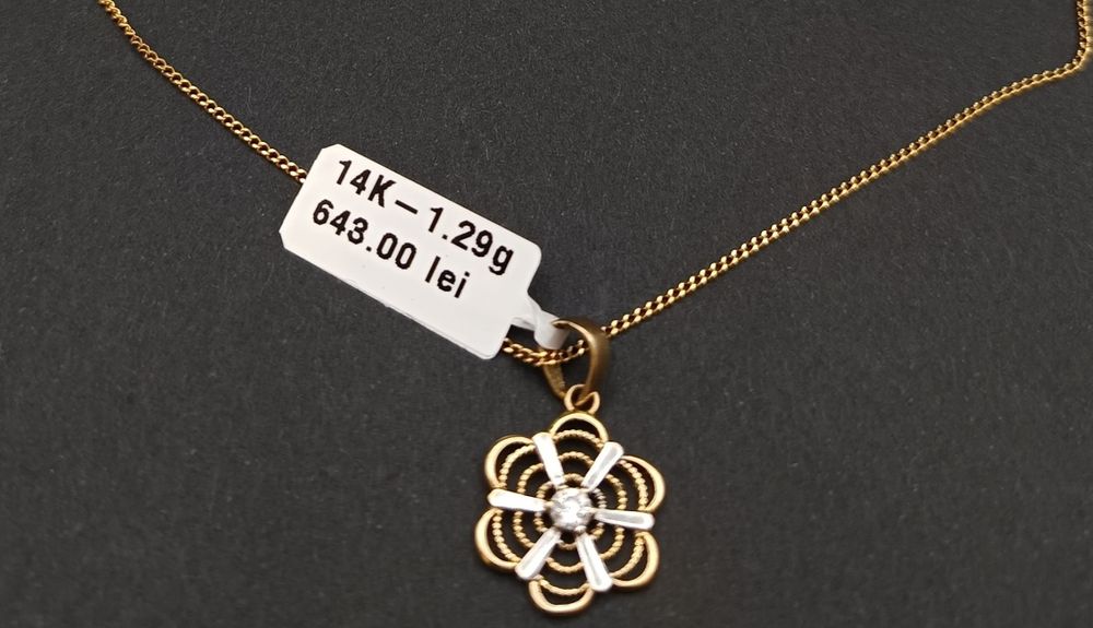 Lanț damă și pandantiv Aur 14k/585