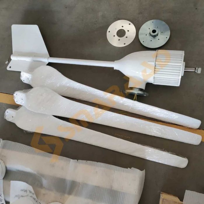 НОВ ветрогенератор 48v , 51.2v 1000w 3 витла вятърна турбина перка зел