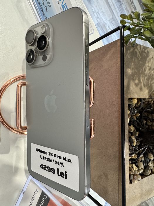 iPhone 15 Pro Max 512Gb 91% - Din magazin,cu garantie!
