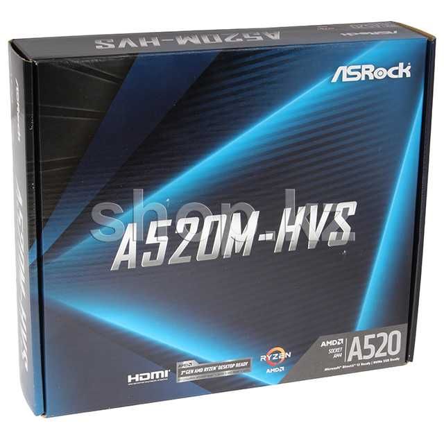 Материнская плата ASRock A520M-HVS, AM4
