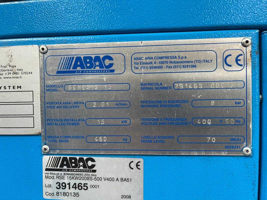 Compresor cu surub Abac 15 KW SH