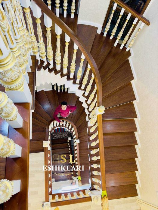 Деревянные лестницы из мдф шпона балясины перилы cool stairs