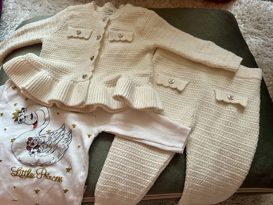 River Island Next costum bebe peplum bumbac alb ivory