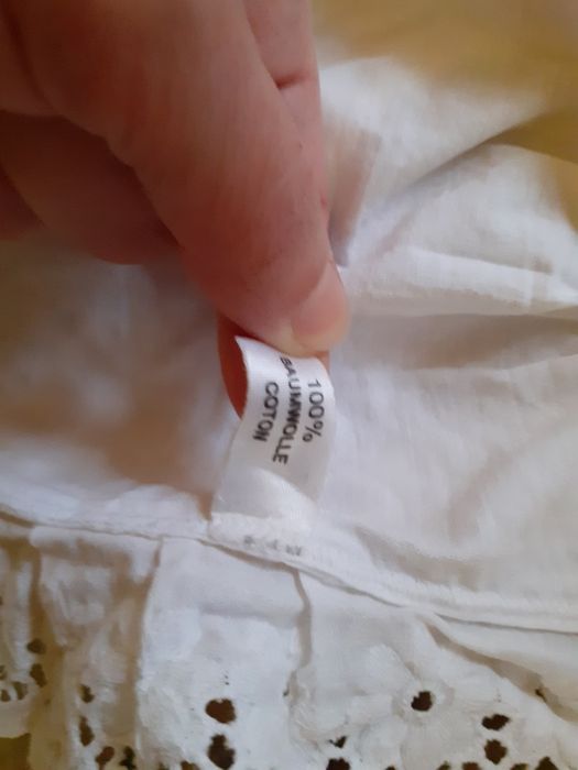 Sorțuleț alb de bumbac 33 cm / 25 cm