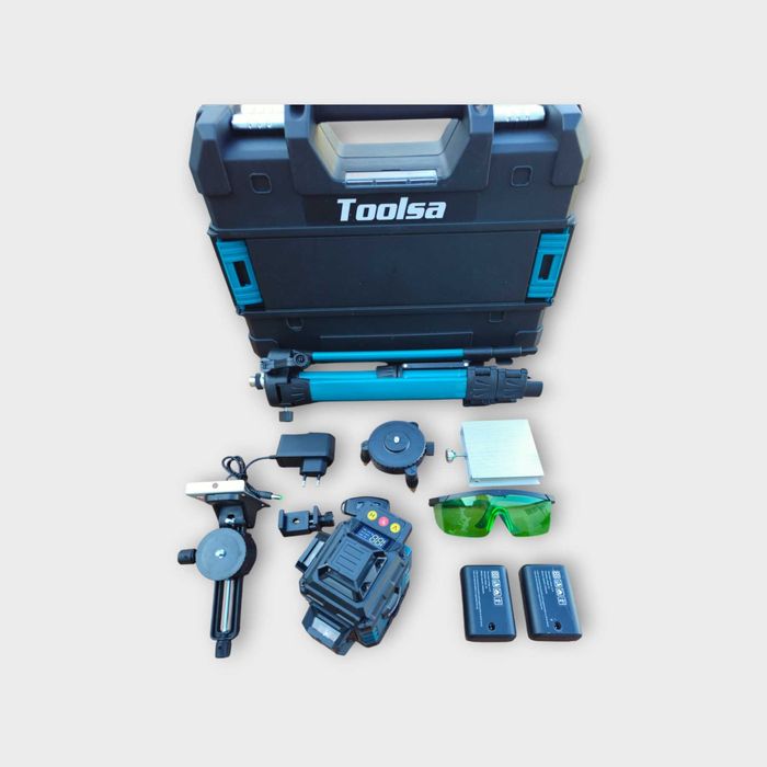 Самонивелиращ се 4D лазерен нивелир Toolsa с 16 линии + Тринога 100см