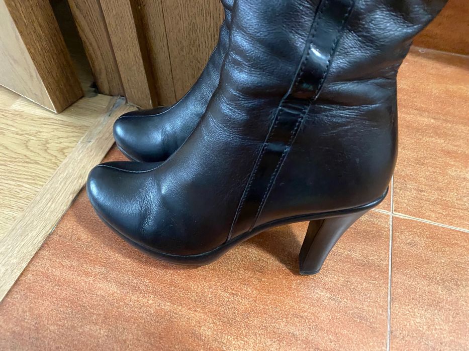 Зимни Ботуши на висок ток  естествена кожа