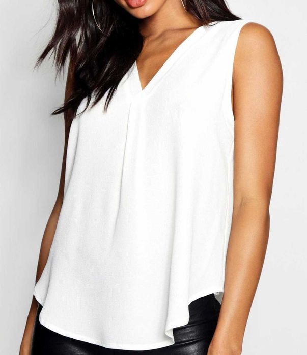 Bluza/top alb ecru, S/36, noufara eticheta, material super