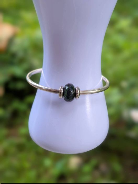 Veche bratara semi fixa din argint de 925, ametist, Trollbeads
