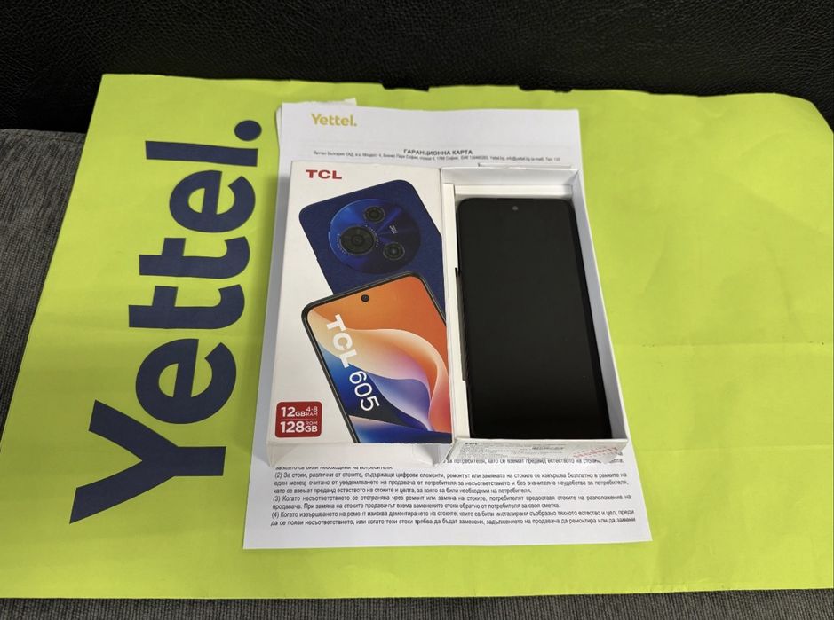 ЧИСТО НОВ 128GB 128GB TCL 605 Yettel Гаранция 2029г. Black
