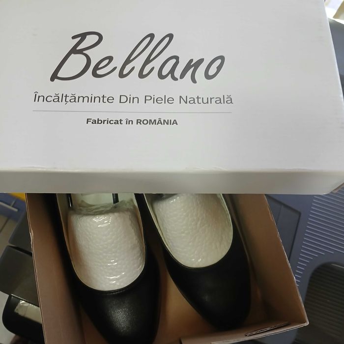 Bellano Pantofi Cu Toc Piele Naturala Puerta Black