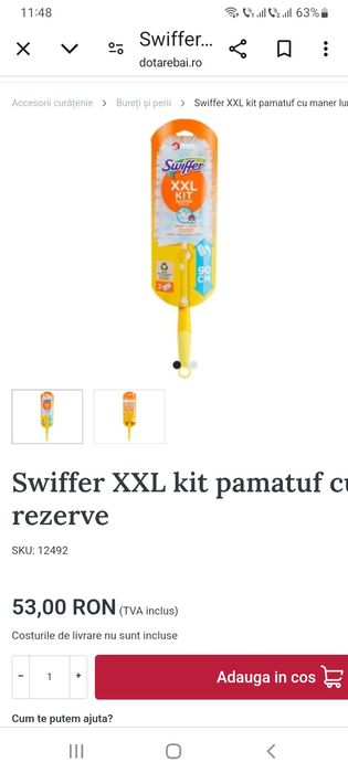Swiffer, kit pamatuf cu 2 rezerve