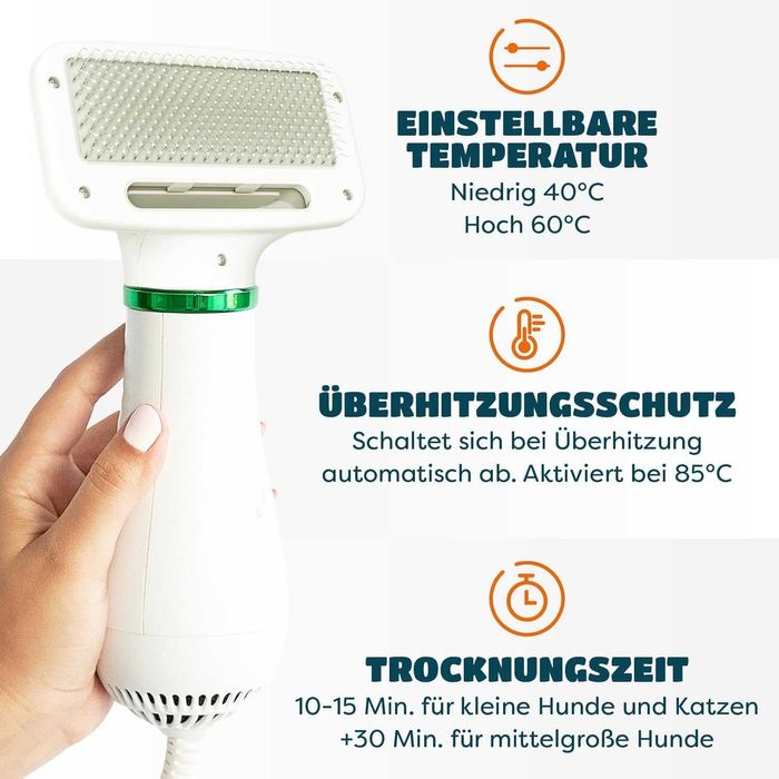 KUUBIA Сешоар за кучета 2 в 1 с четка