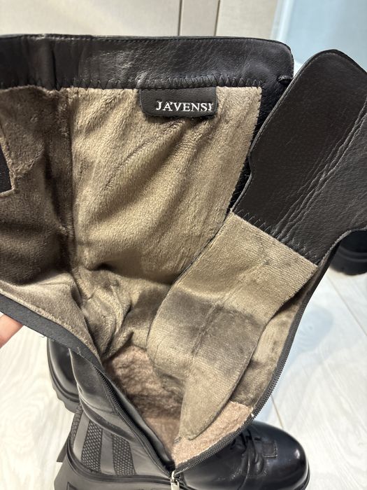 Кожанные зимние ботинки