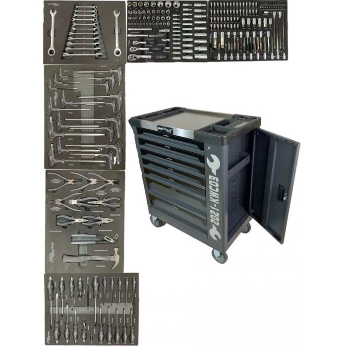 Шкаф-количка с инстроменти KraftWelle 6пълни